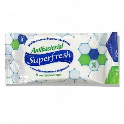Купить Влажные салфетки Superfresh Antibacterial 15 шт. в Украине: цена, инструкция, применение, отзывы