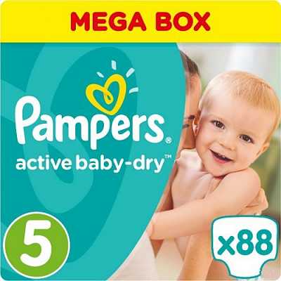 Купить Подгузники Pampers Active Baby-Dry Размер 5 (Junior) 11-18 кг, 88 подгузников в Украине: цена, инструкция, применение, отзывы