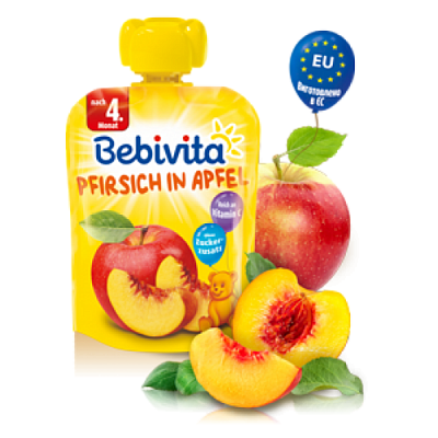 Купить Фруктовое пюре Bebivita Персик-Яблоко с 4 месяцев 90 г в Украине: цена, инструкция, применение, отзывы