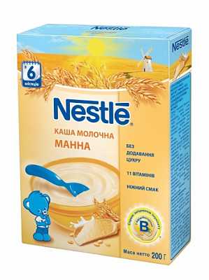 Купить Молочная каша Nestle Манная с 6 месяцев 200 г в Украине: цена, инструкция, применение, отзывы