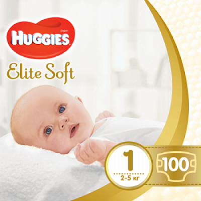 Купить Подгузники детские Huggies Elite Soft 1, 2-5 кг 100 шт. в Украине: цена, инструкция, применение, отзывы