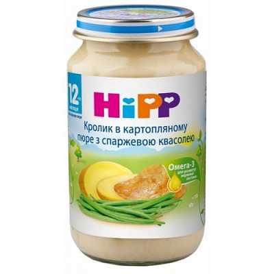 Купить Овоще-мясное пюре HiPP Картофель и спаржевая фасоль с кроликом с 12 месяцев 220 г в Украине: цена, инструкция, применение, отзывы