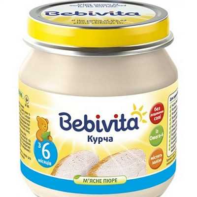 Купить Мясное пюре Bebivita Цыпленок с 6 месяцев100 г в Украине: цена, инструкция, применение, отзывы