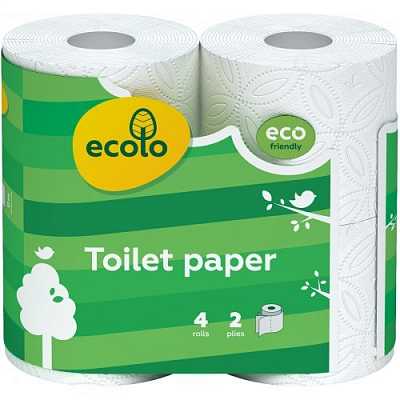 картинка Туалетная бумага Ecolo белая 4 рулона от интернет-магазина Аптека24