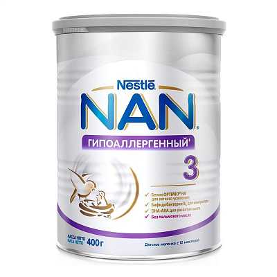 Купить Смесь Nestle NAN Гипоаллергенный 3 с 12 месяцев 400 г в Украине: цена, инструкция, применение, отзывы