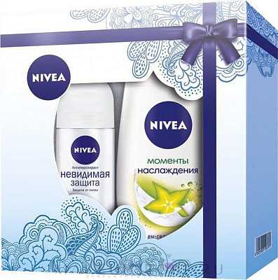 Купить Подарочный набор Nivea женский Моменты наслаждения. Крем-гель для душа Моменты наслаждения 250 мл + Роликовый дезодорант Невидимая защита 50 мл в Украине: цена, инструкция, применение, отзывы