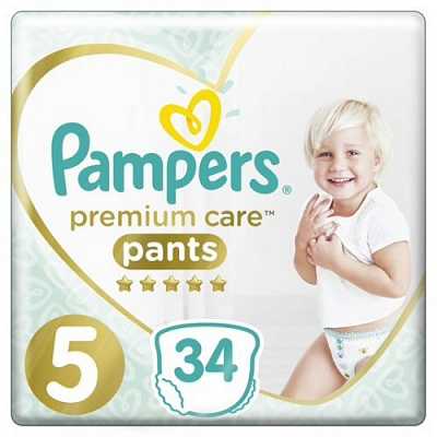 Купить Детские одноразовые подгузники-трусики Pampers Premium Care Pants 5 Junior 12-17 кг 34 шт. в Украине: цена, инструкция, применение, отзывы